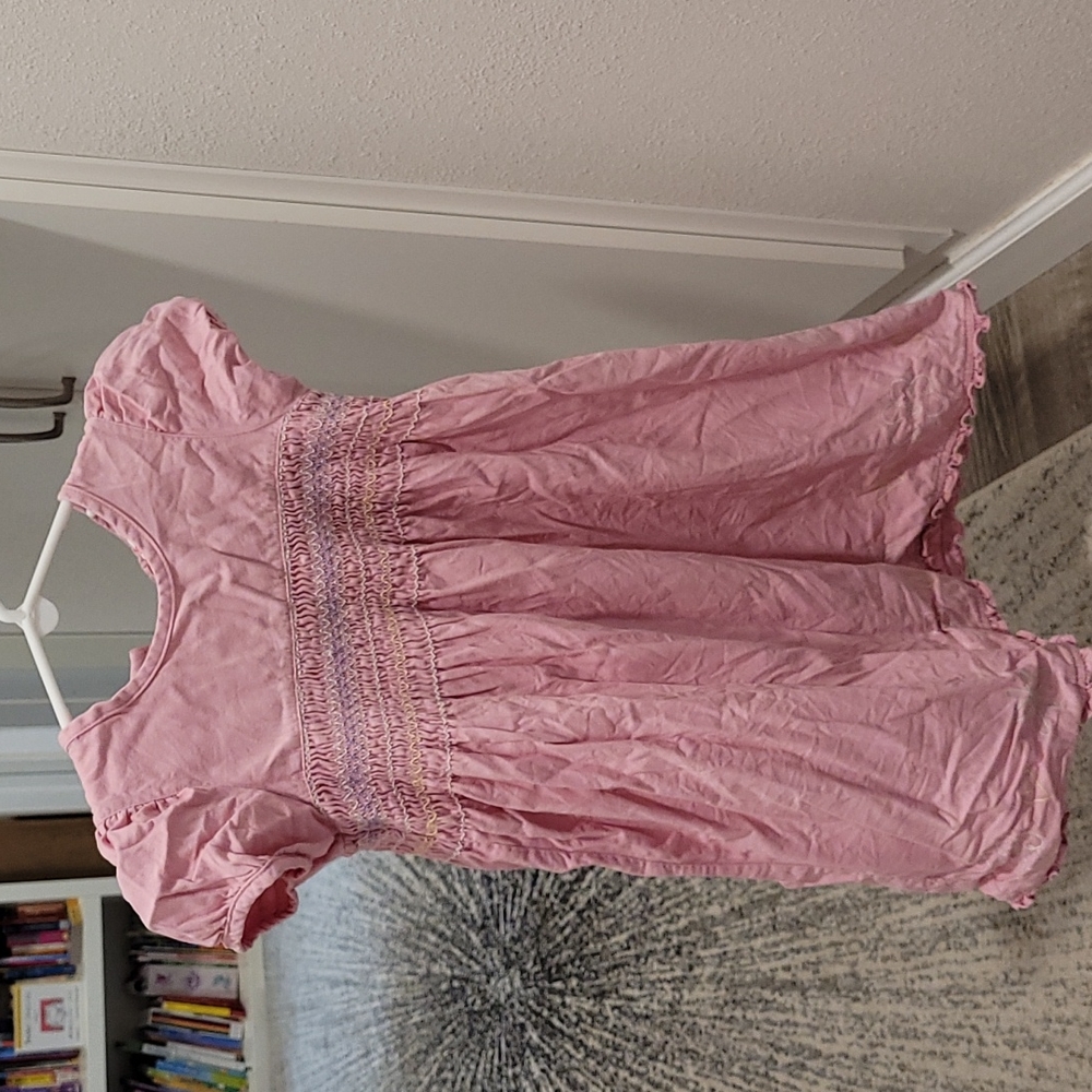 Soft pink just friends smocked dress